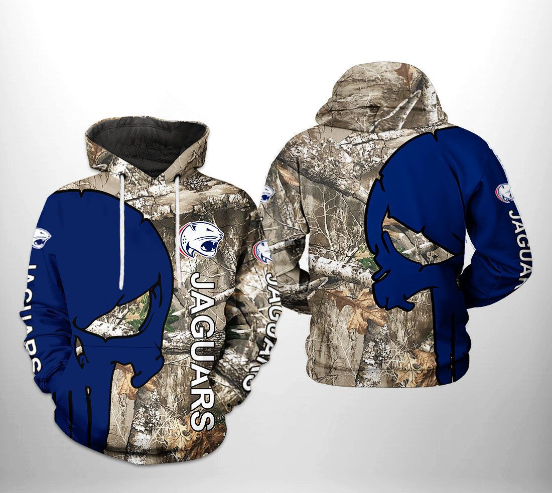 South Alabama Jaguars NCAA Camo Veteran Hunting Hoodie  Zip Hoodie