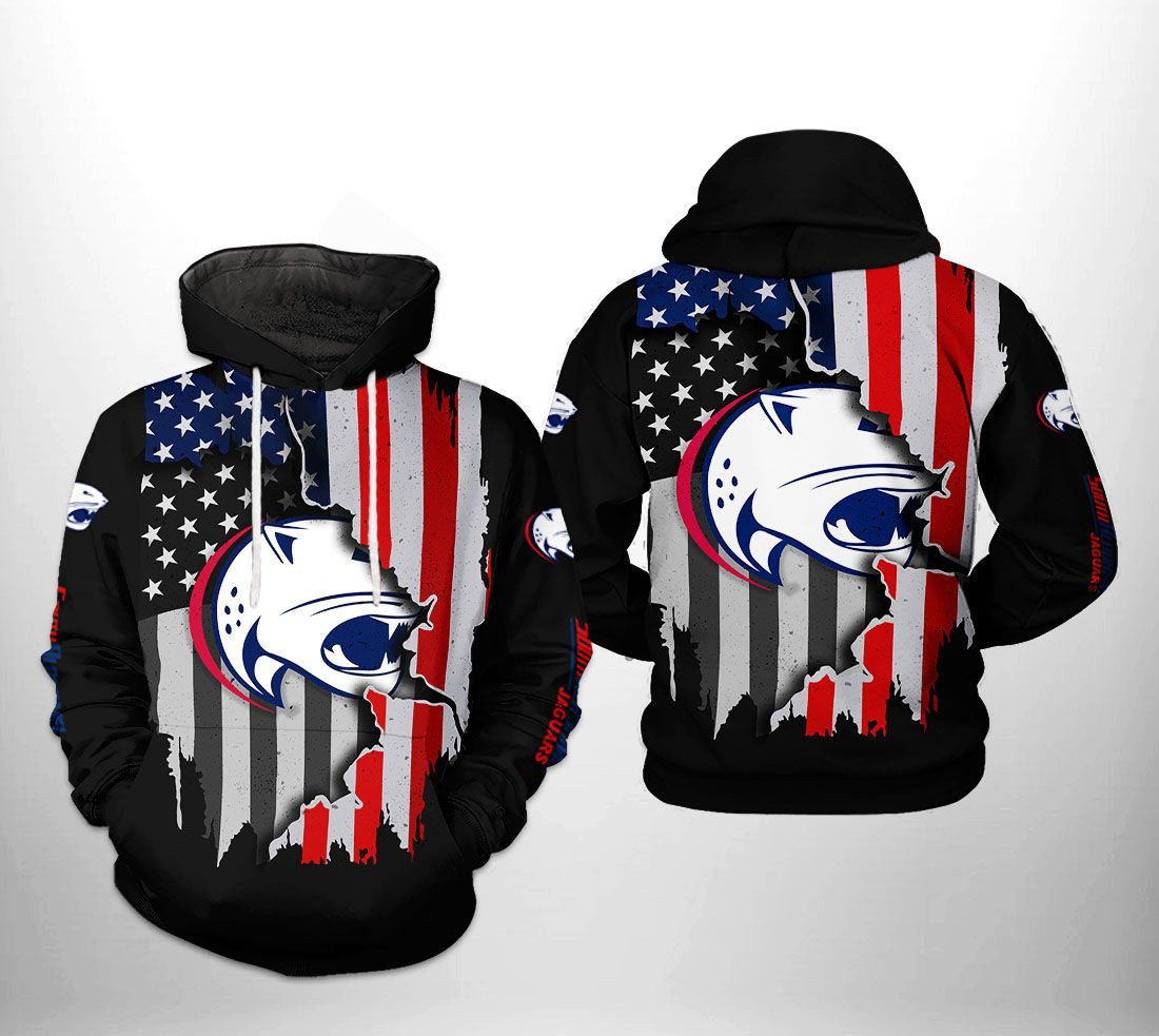South Alabama Jaguars NCAA US Flag Hoodie  Zip Hoodie Version 1901