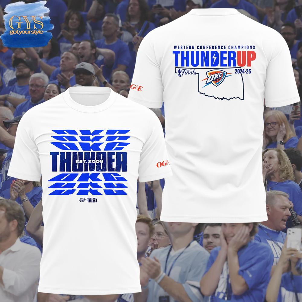Special New OKC Oklahoma City Thunder NBA Finals White Shirt Gift For Sport Music Fans