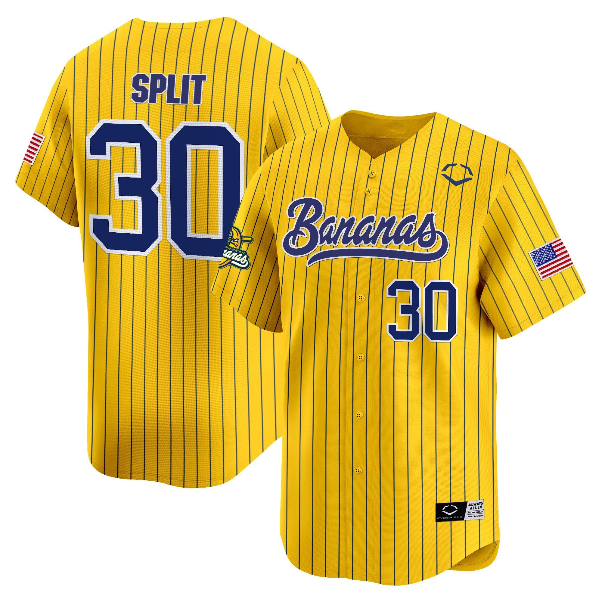 Split Savannah Bananas Jersey Baseball Bananas Ball Yellow Jersey Fan Merch Gifts
