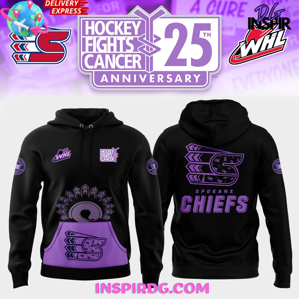 Spokane Chiefs Hockey Fight Cancer 2025 Hoodie Gift For Sport Music Fans