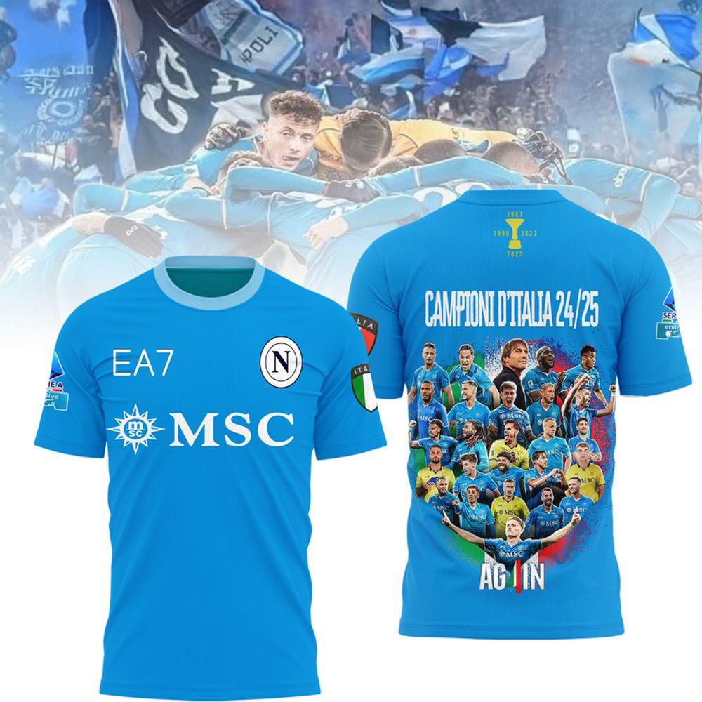 SSC Napoli Campione DItalia 2025 T-Shirt Awesome Fatherâ€™s Day Gifts