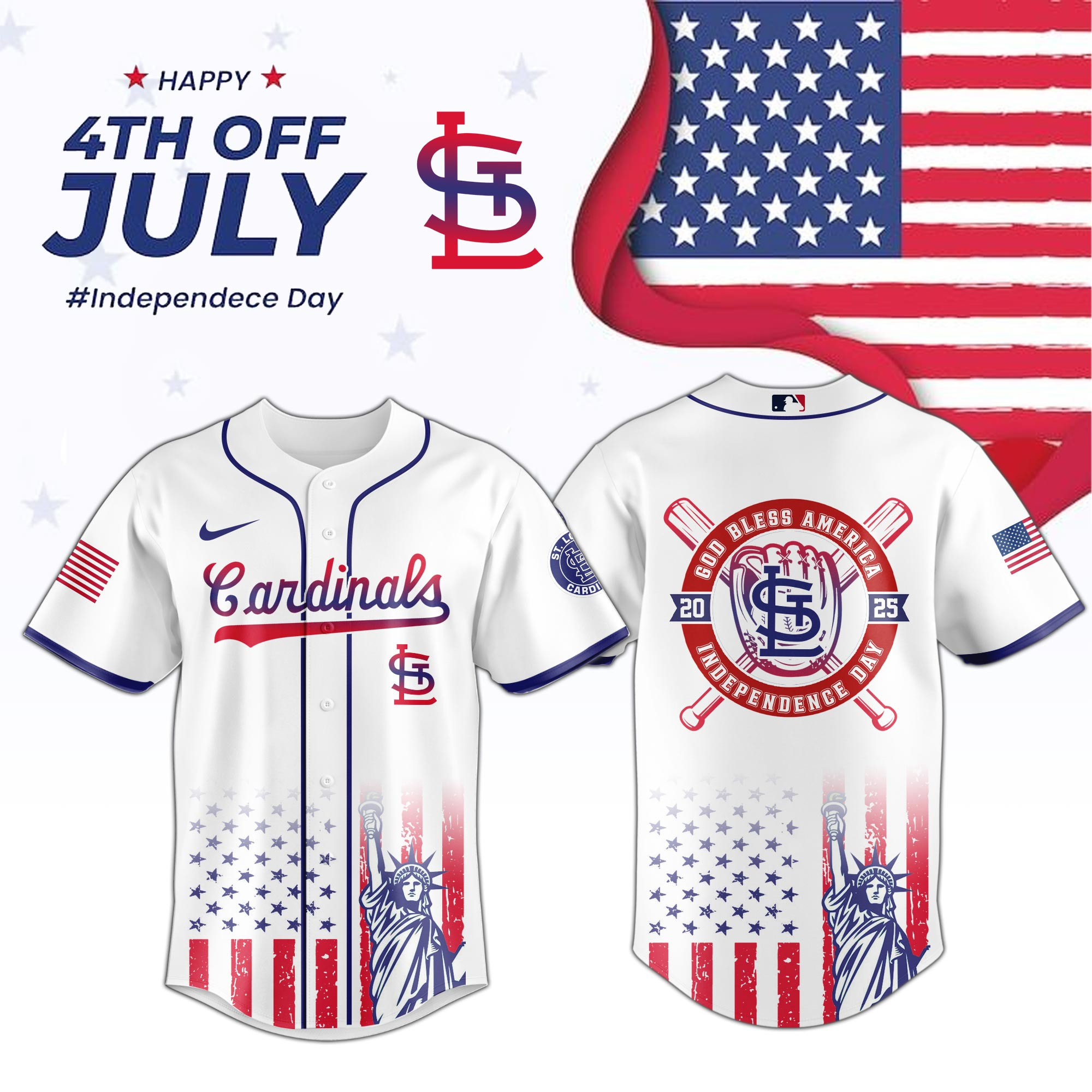 St Louis Cardinals Special Independence Day Jersey