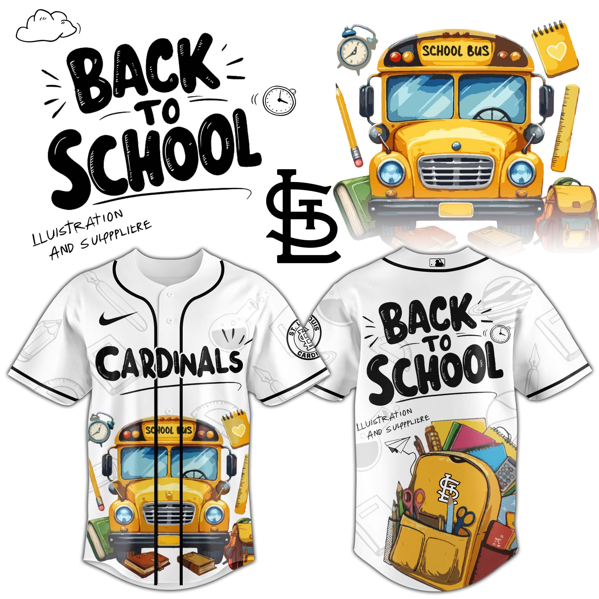 St. Louis Cardinals MLB x Back To School Personalized Baseball Jersey For Fans