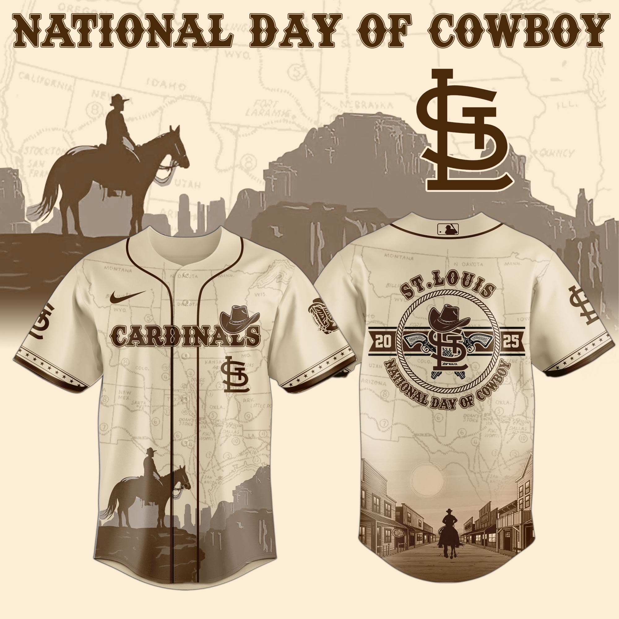 St. Louis Cardinals MLB x National Day Of Cowboy Personalized Baseball Jersey For Fans
