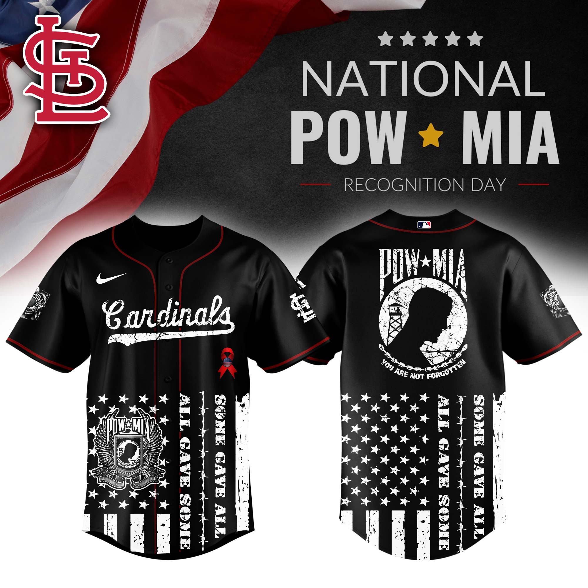 St. Louis Cardinals MLB x National POW/MIA Recognition Day Personalized Baseball Jersey For Fans