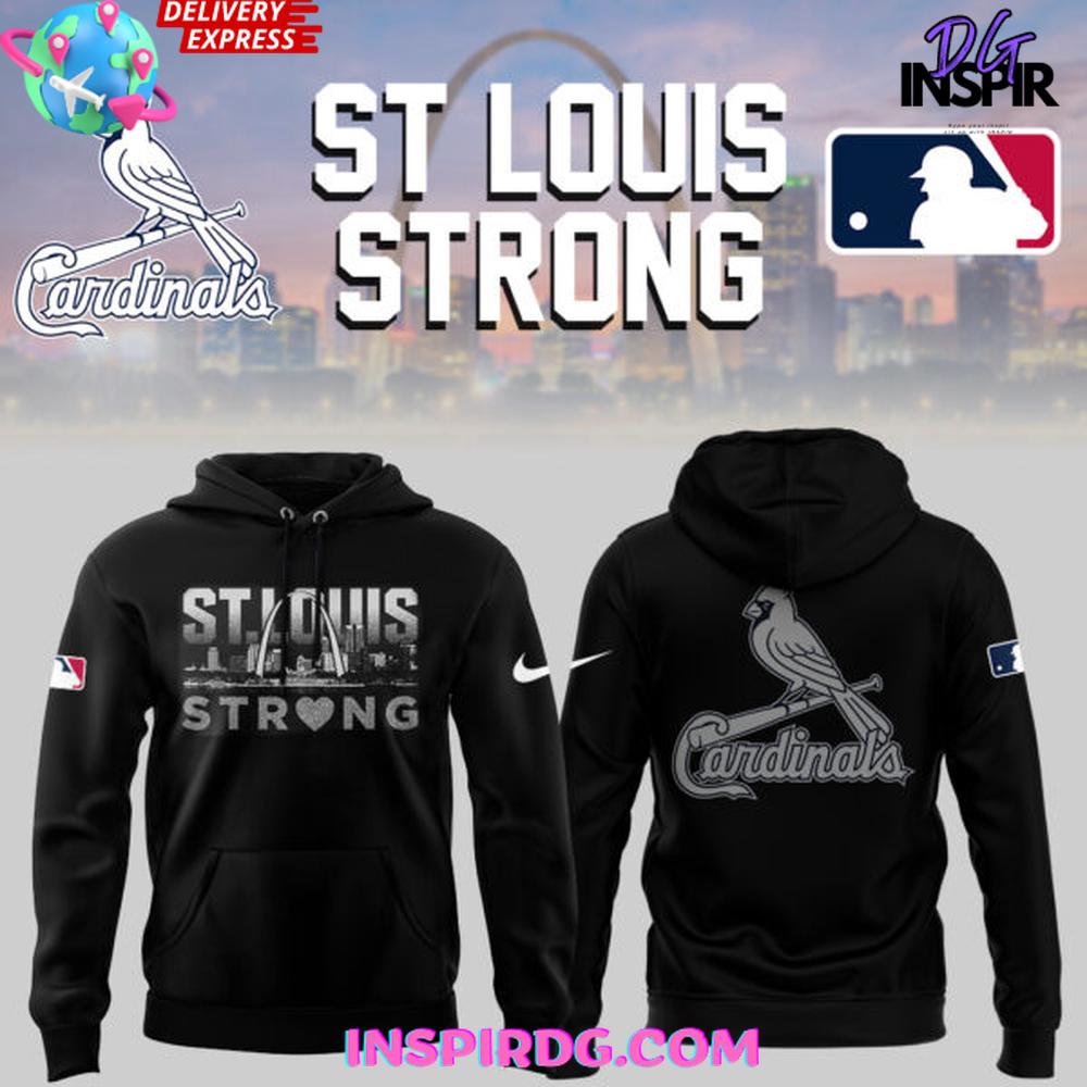 St. Louis Strong x Cardinals City Black Hoodie Premium Merchandises