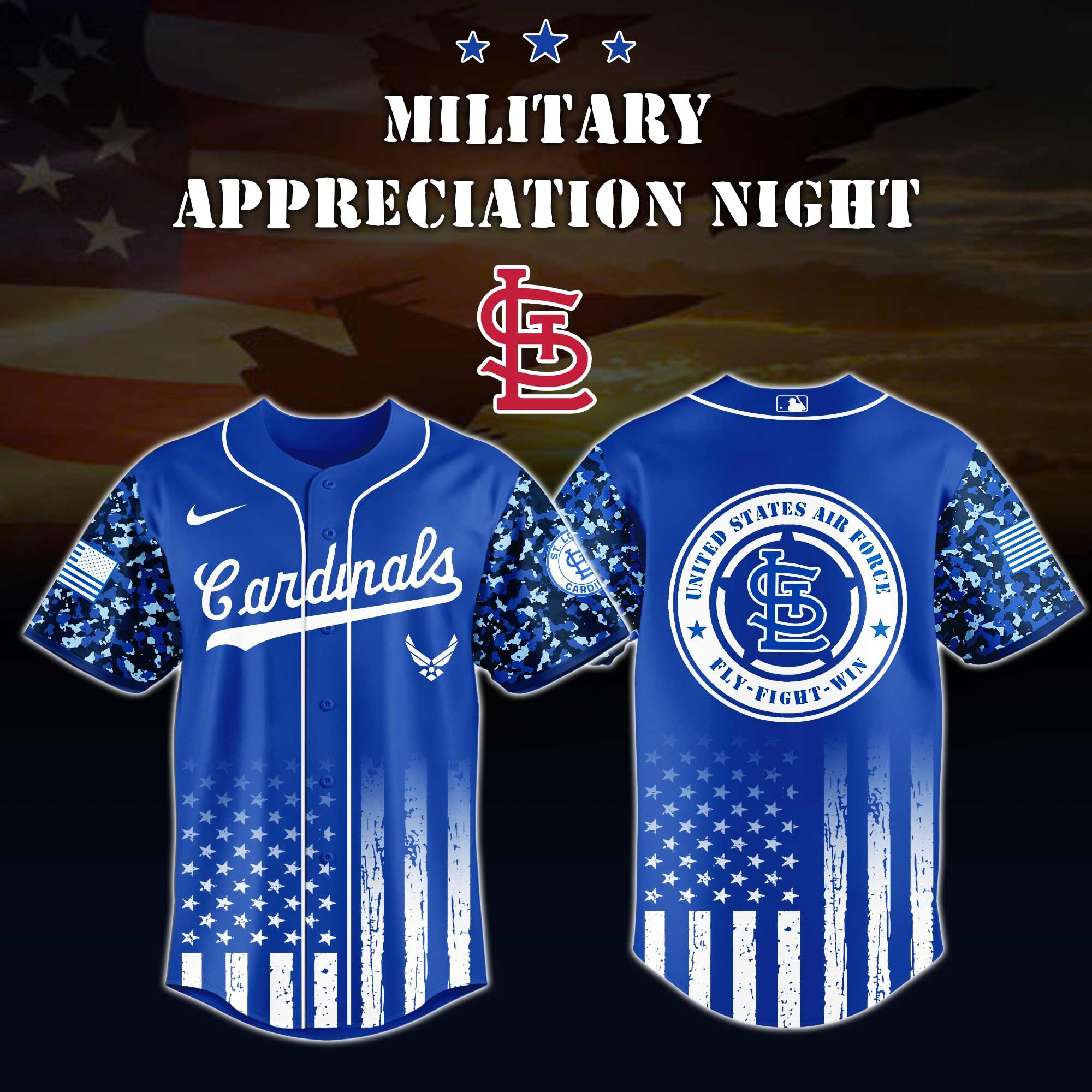 St.Louis Cardinals MLB x Air Force Military Appreciation Night Jersey Editions  St.Louis Cardinals Merch