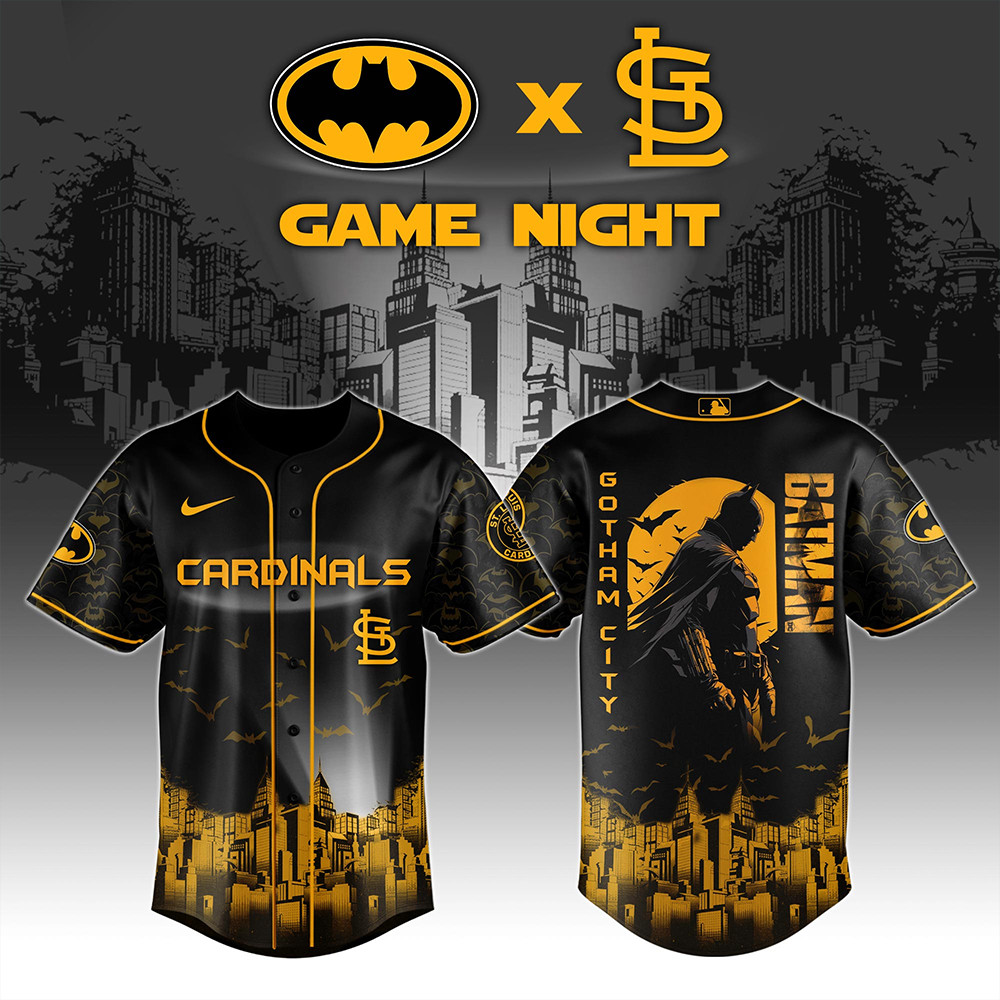 St.Louis Cardinals x DC Batman Game Night Jersey Cool Gifts For Baseball Lovers