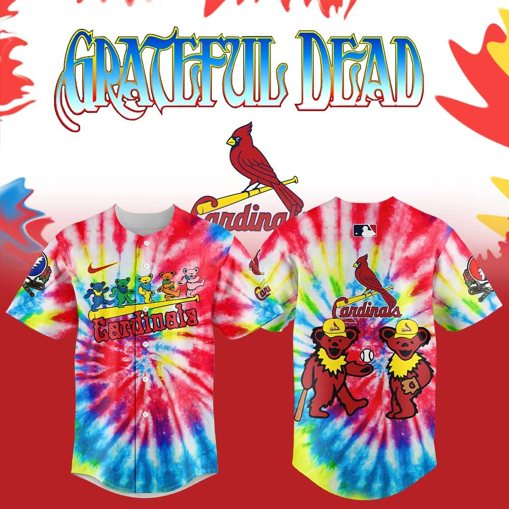 St.Louis Cardinals X Grateful Dead Tie Dye Jersey MLB Honor The Late Bill Walton