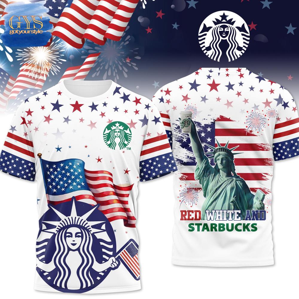 Starbucks Happy Independence Day T-Shirt Gift For Sport Music Fans