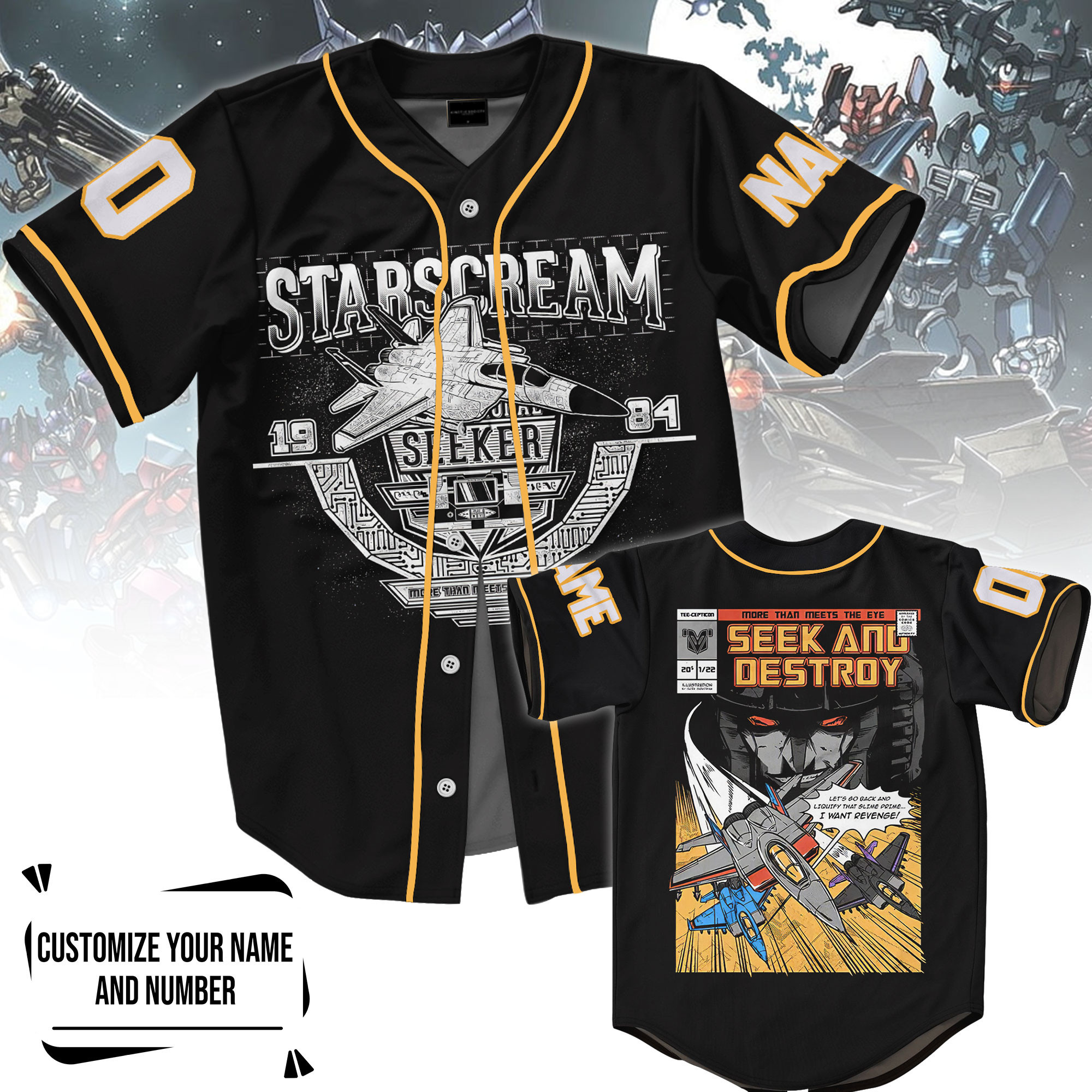 Starscream Baseball Jersey For Fans