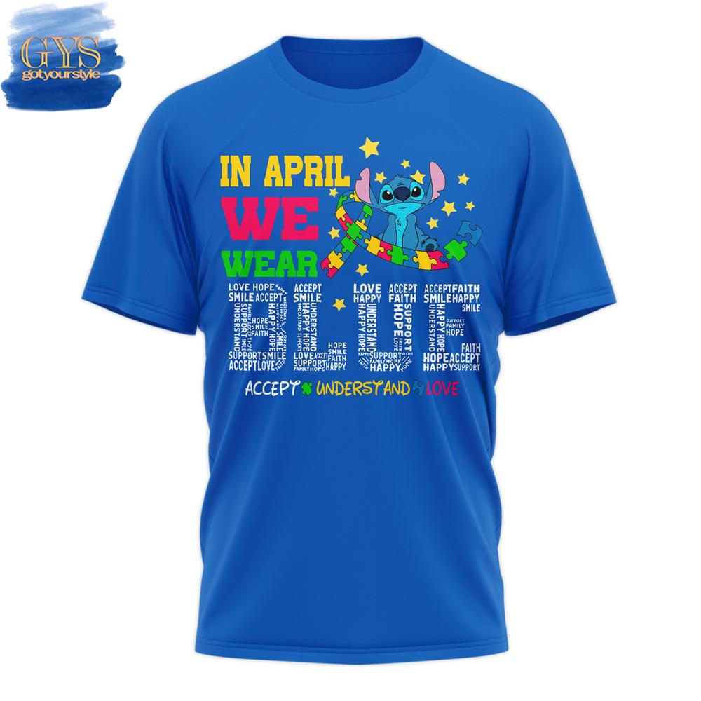 Stitch Autism Awareness Blue Shirt