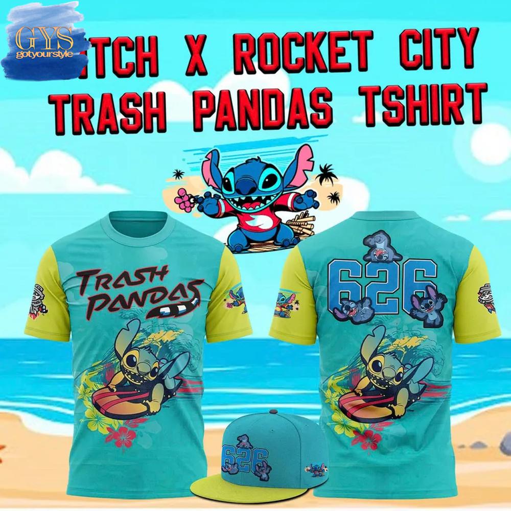 Stitch x Rocket City Trash Pandas Limited Edition T-Shirt Premium Merchandises