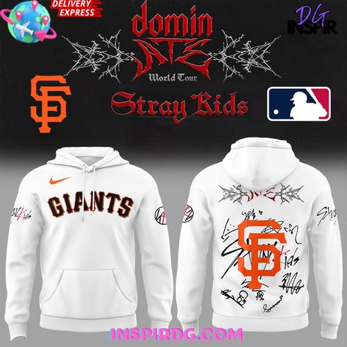 Stray Kids x San Francisco Giants Dominate World Tour Signature Hoodie Gift For Sport Music Fans