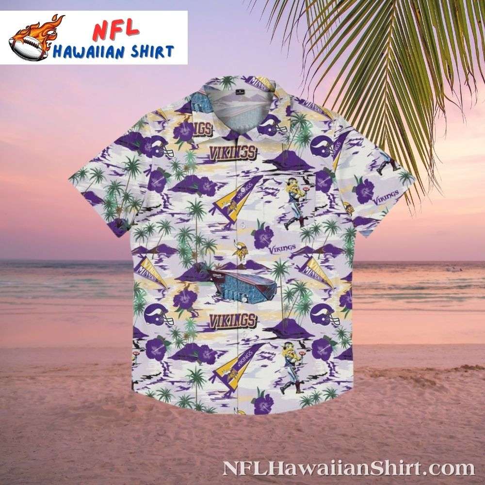 Summer Splashdown Minnesota Vikings Surf Hawaiian Shirt Gift For Sport Music Fans