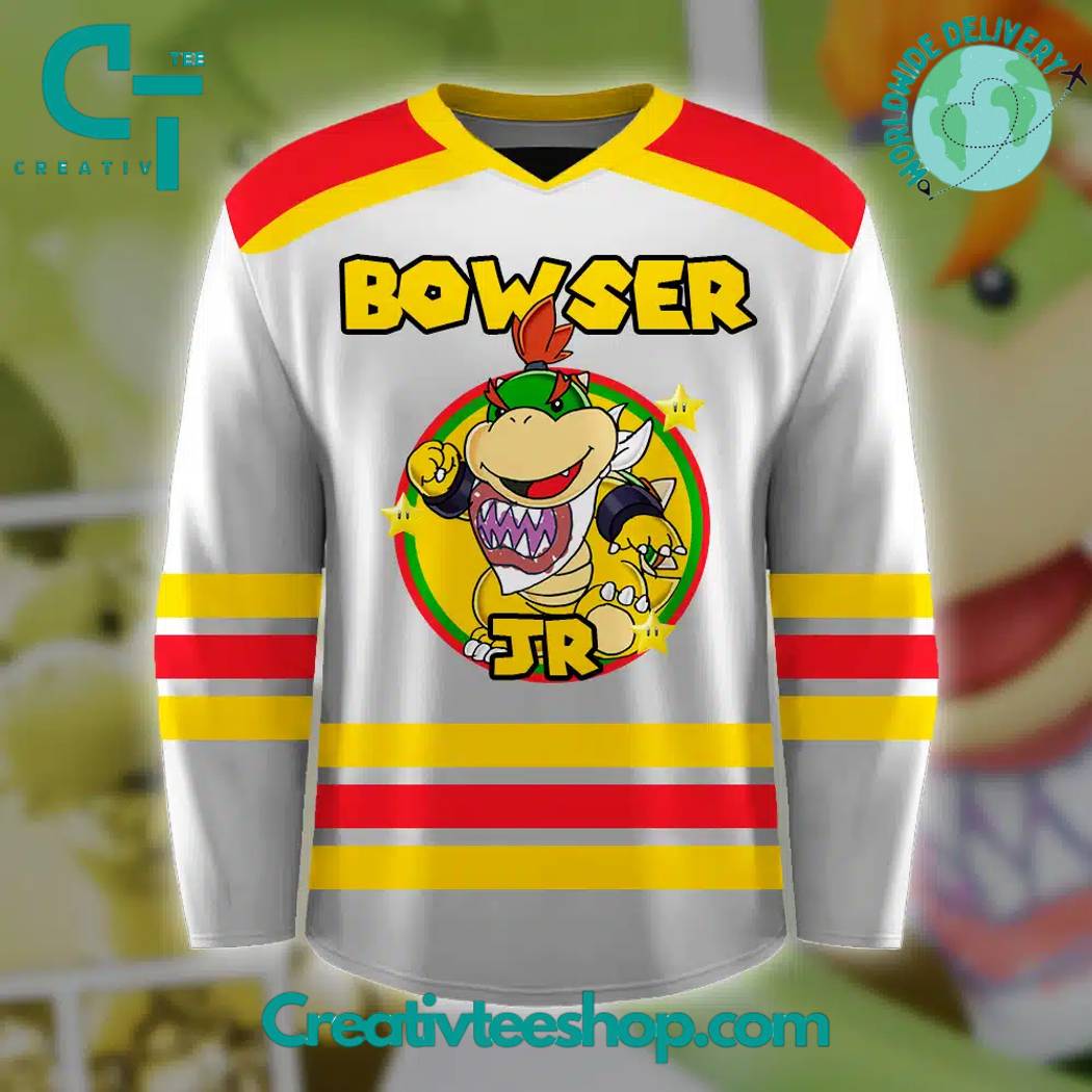 Super Mario Bowser Jr Hockey Jersey