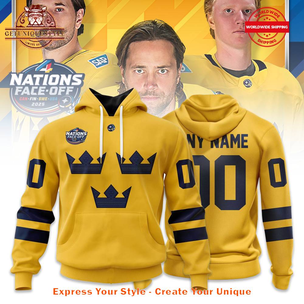 Sweden National Ice Hockey Team 4 Nations Face-Off 2025 Hoodie