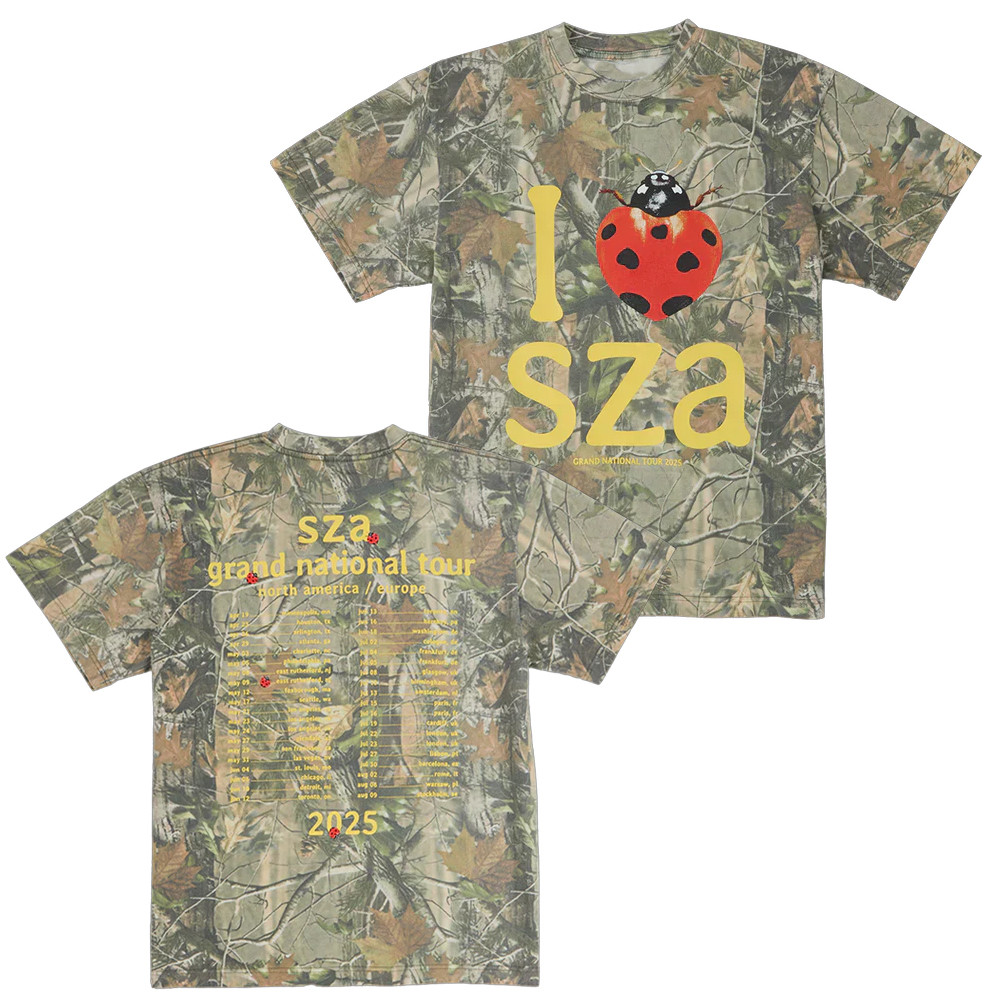 SZA I Love SZA Camo T-Shirt Grand National Tour 2025 Shirt Gift Ideas For Music Lovers
