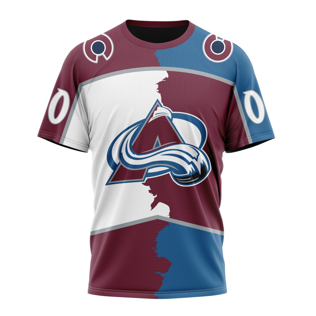 T-shirt NHL Colorado Avalanche Personalize 2023 Home Mix Away Kits Gift For Sport Music Fans