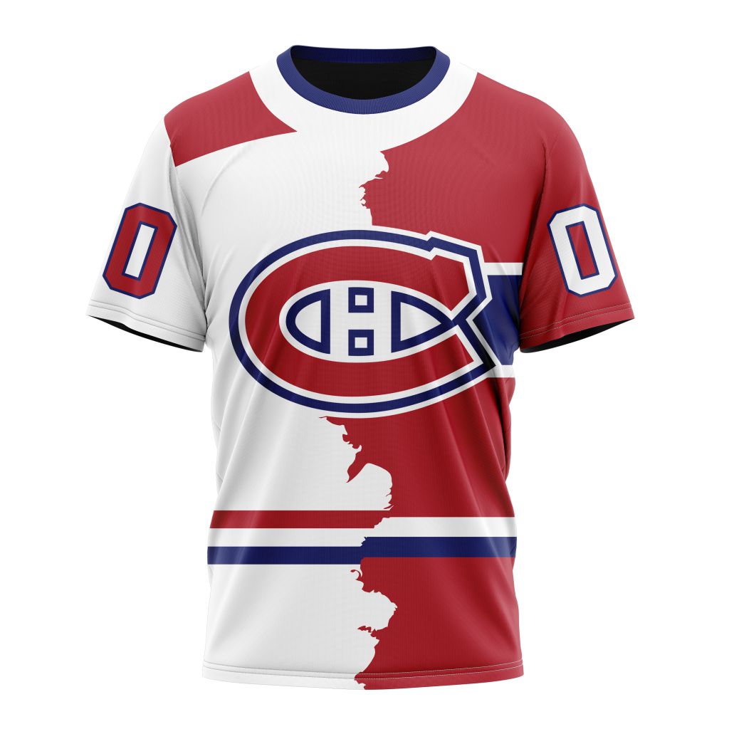 T-shirt NHL Montreal Canadiens Personalize 2023 Home Mix Away Kits Gift For Sport Music Fans