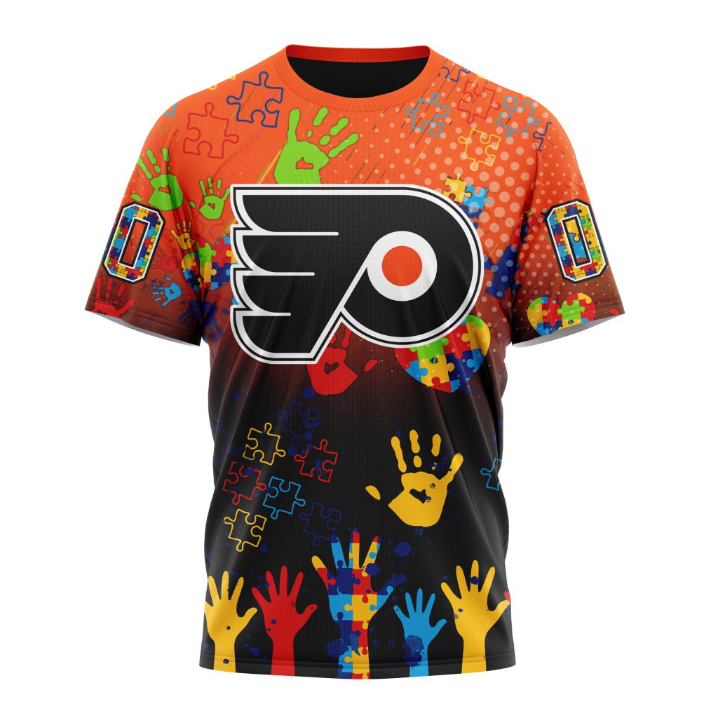 T-shirt NHL Philadelphia Flyers Special Autism Awareness Design ST2401 Gift For Sport Music Fans