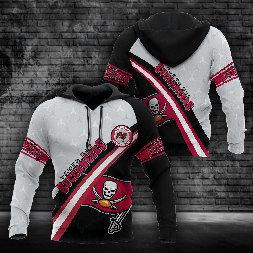 Tampa Bay Buccaneers Black White NFL Football Team Hoodie