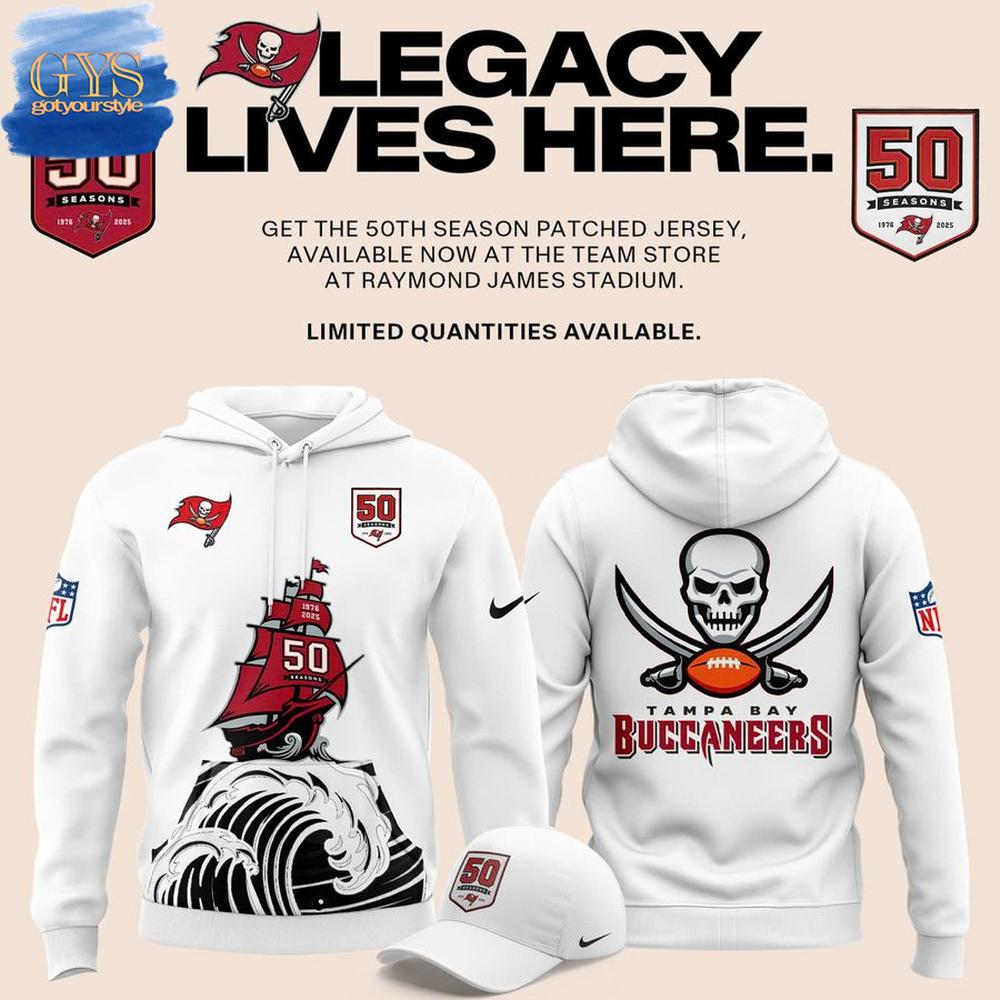 Tampa Bay Buccaneers Celebration 50th Season Limited Edition Hoodie Premium Merchandise