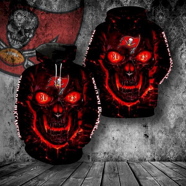 Tampa Bay Buccaneers lava skull Hoodie Zip Hoodie