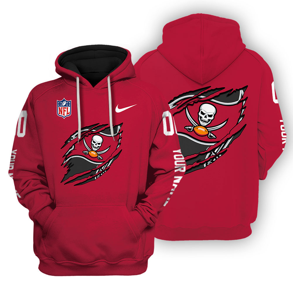 Tampa Bay Buccaneers Scratch Logo NFL 3D Hoodie Version 107