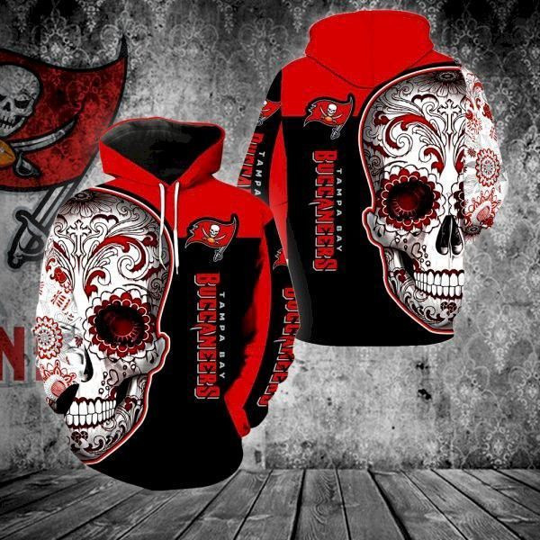 Tampa Bay Buccaneers Skull Hoodie  Zip Hoodie Version 211
