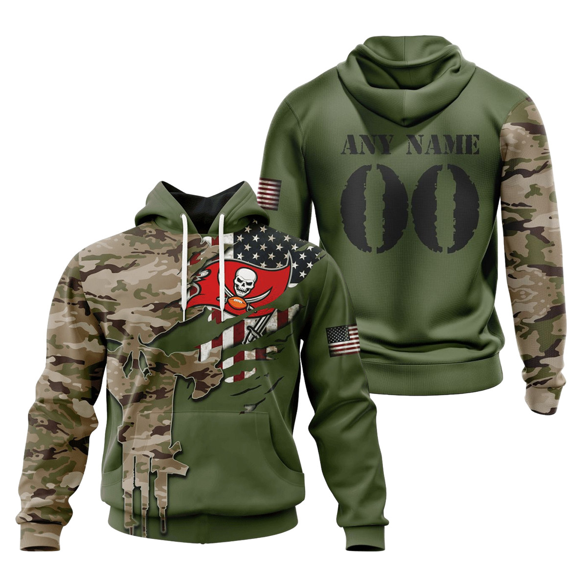 Tampa Bay Buccaneers Special Camo Design 3D printed Sweatshirt Hoodie Zipped Hoodie
