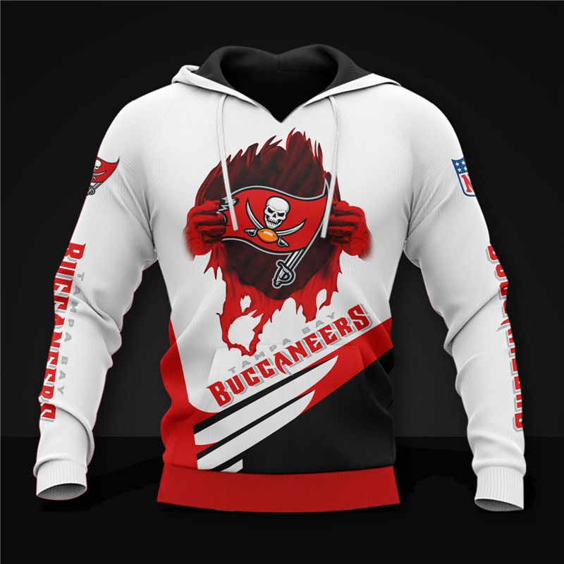 Tampa Bay Buccaneers White V3 NFL Football Team Hoodie