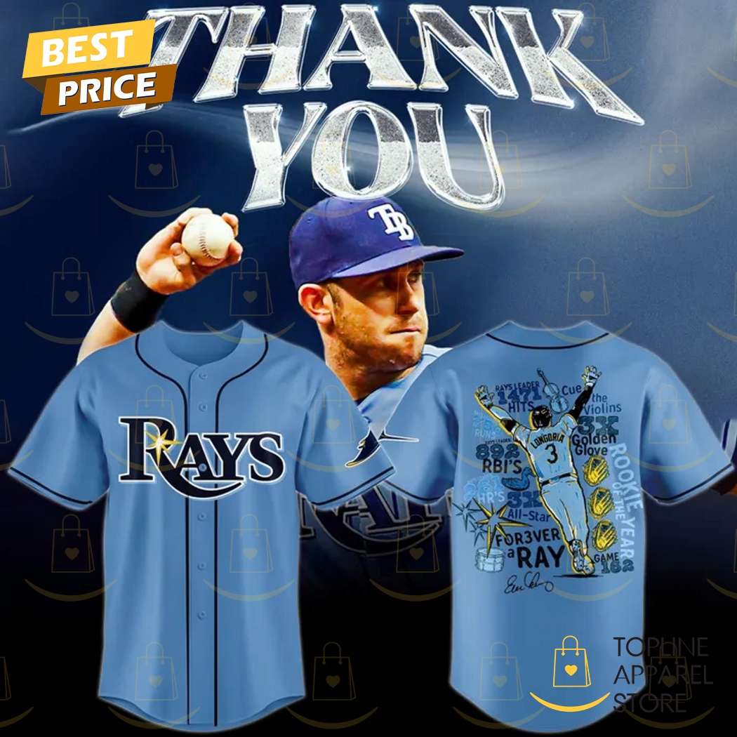 Tampa Bay Rays Evan Longoria Thank You For The Memories Forever A Rays Baseball Jersey
