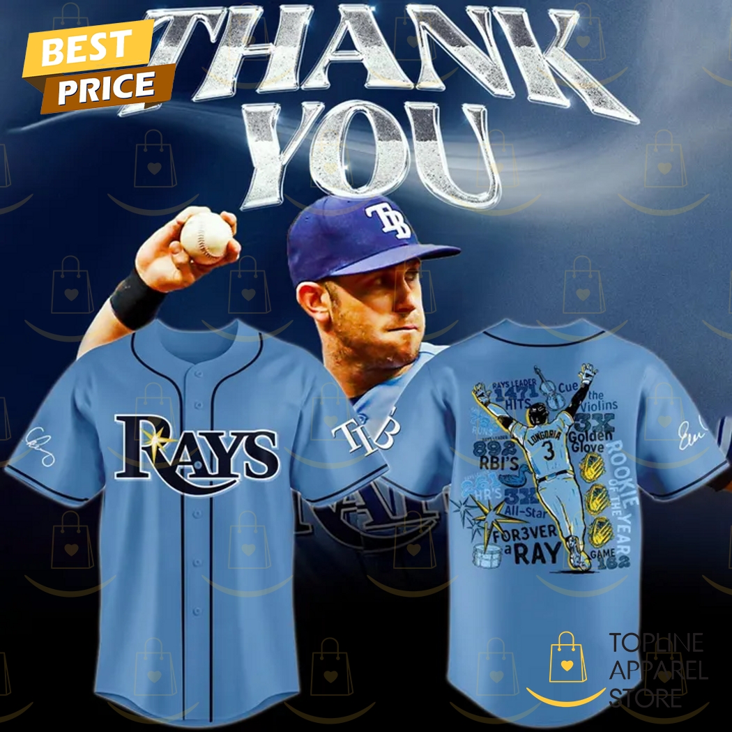 Tampa Bay Rays Evan Longoria Thank You For The Memories Forever A Rays Signature Baseball Jersey