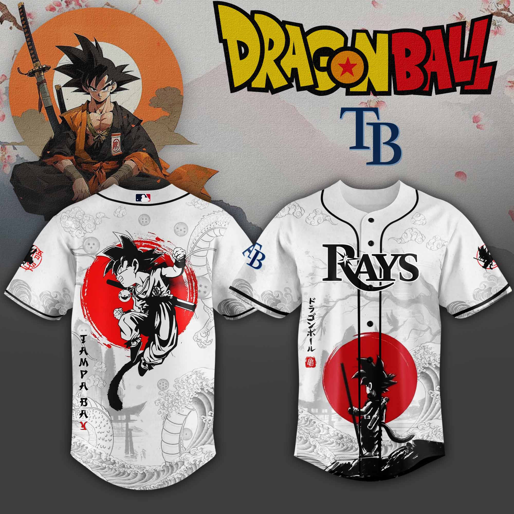 Tampa Bay Rays MLB x Dragon Ball Personalized Baseball Jersey For Fans