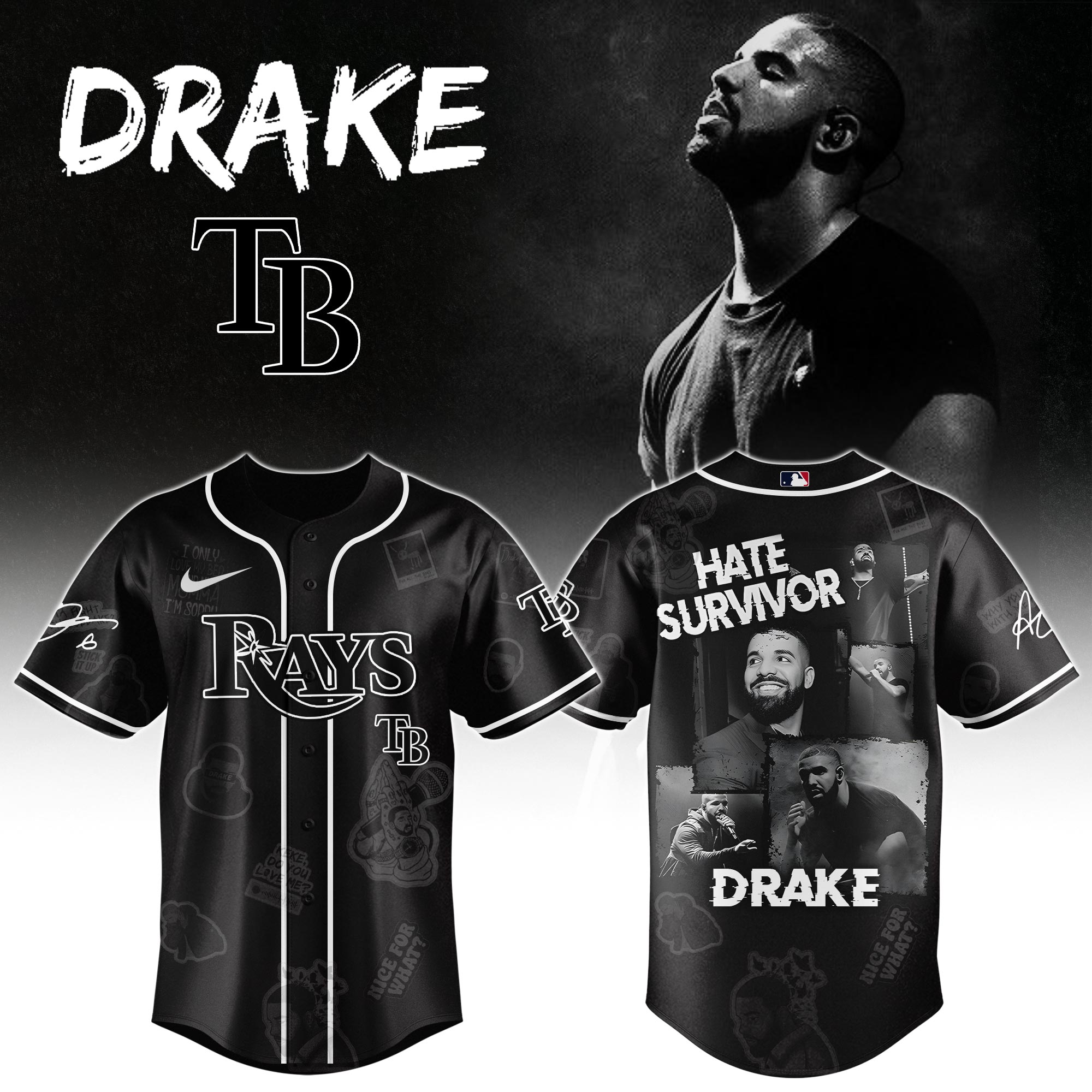 Tampa Bay Rays MLB x Drake Chromakopia The World Tour Personalized Baseball Jersey For Fans