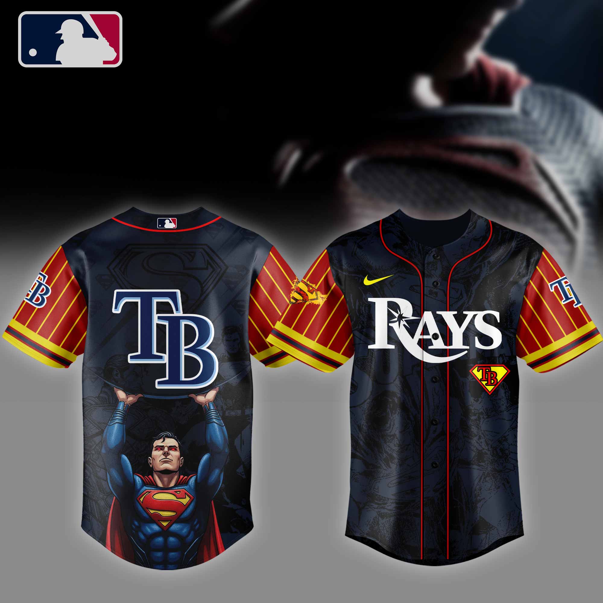 Tampa Bay Rays MLB x Superman Personalized Baseball Jersey For Fan