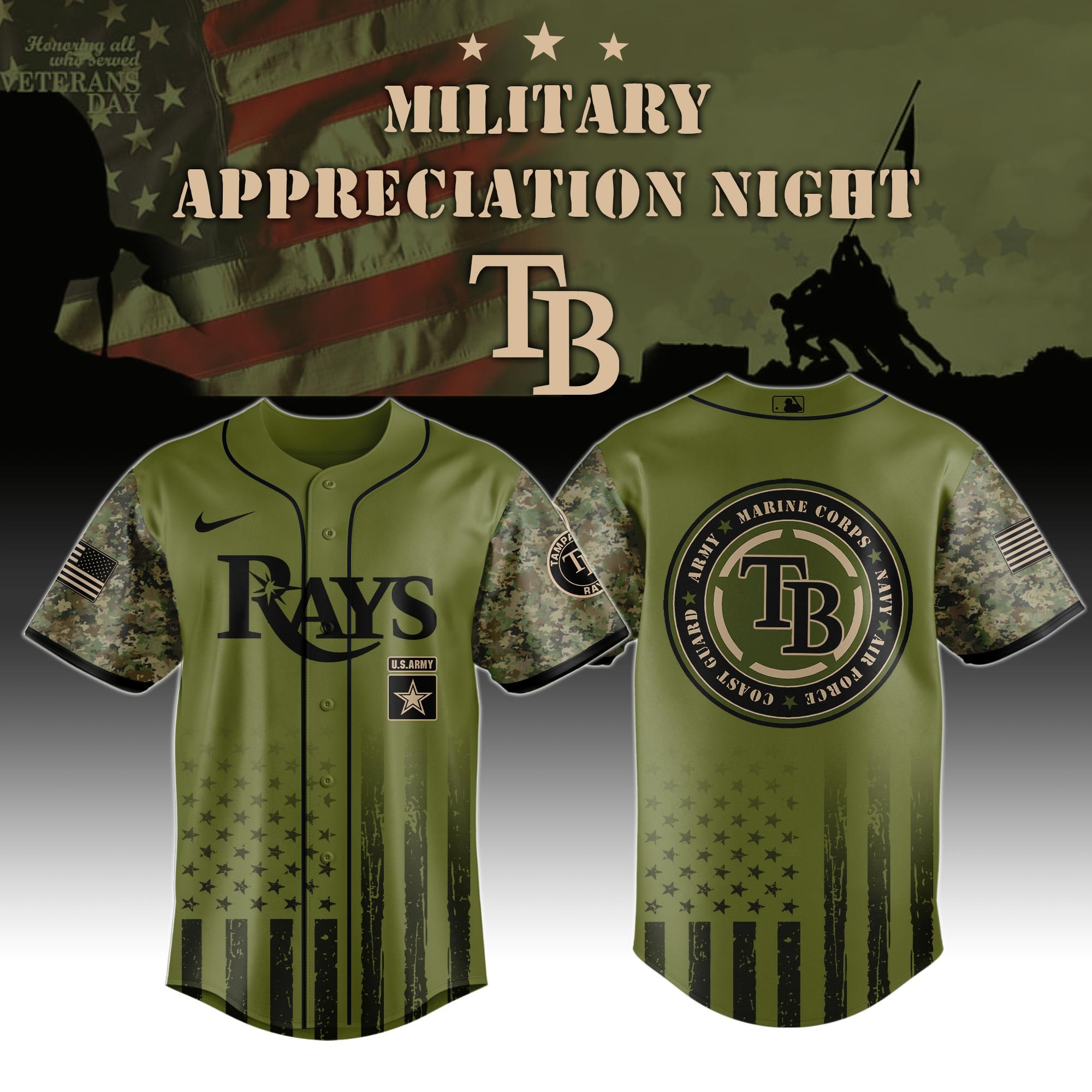 Tampa Bay Rays MLB x United States Coast Guard Military Appreciation Night Jersey Gifts