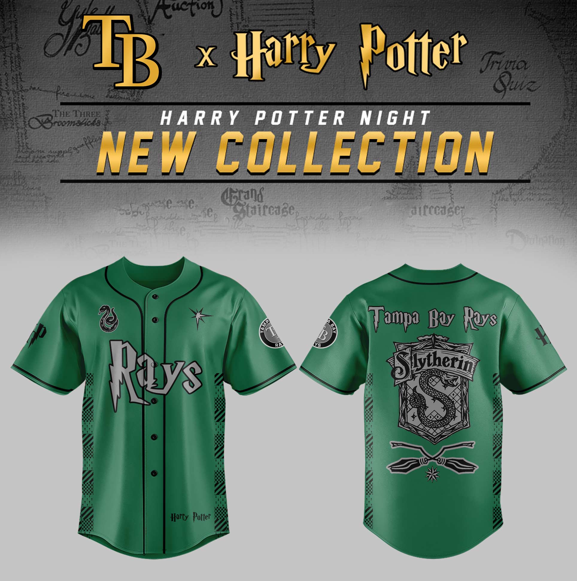 Tampa Bay Rays x Harry Potter Night Slytherin House Jersey Gifts For Baseball Players