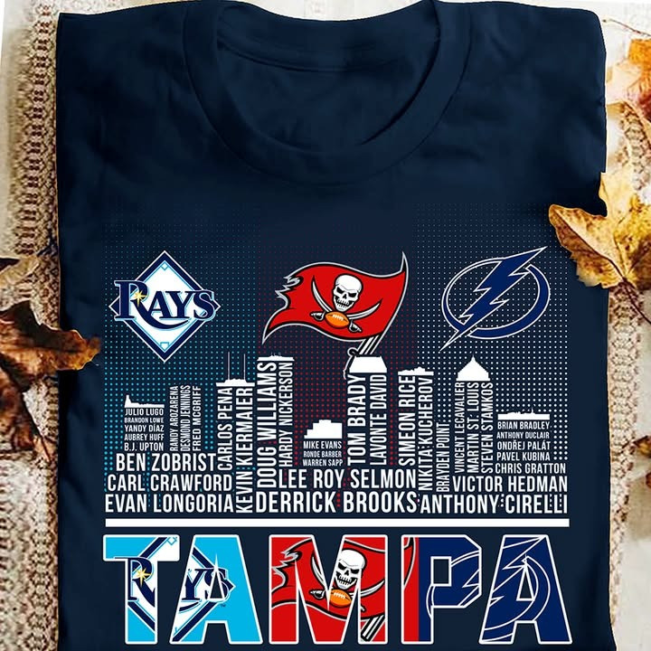 Tampa Skyline Sports Teams Shirt TB Lightning TB Buccaneers Tom Brady TB Rays Signatures T-Shirt