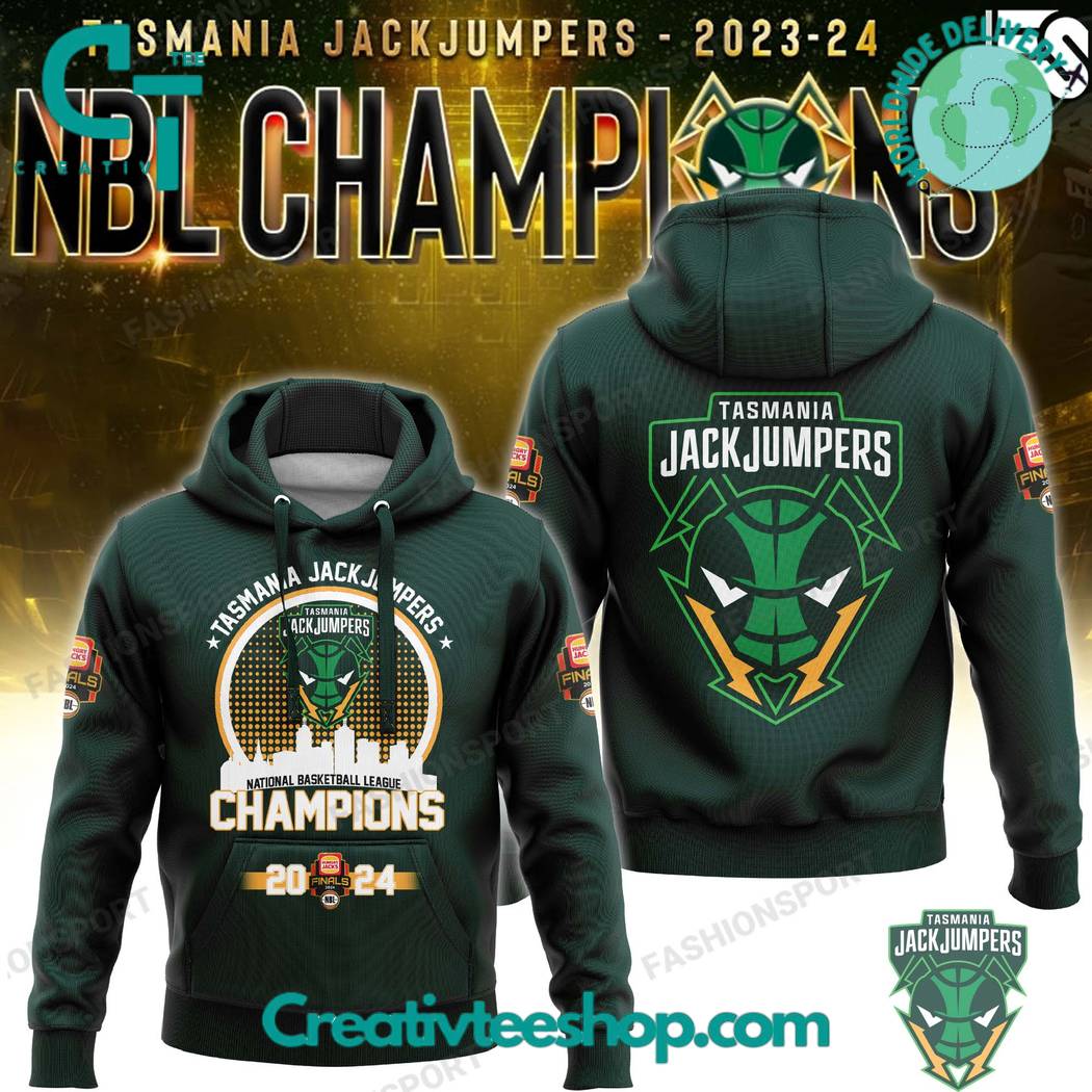 Tasmania JackJumpers NBL Champions 2024 Green Hoodie