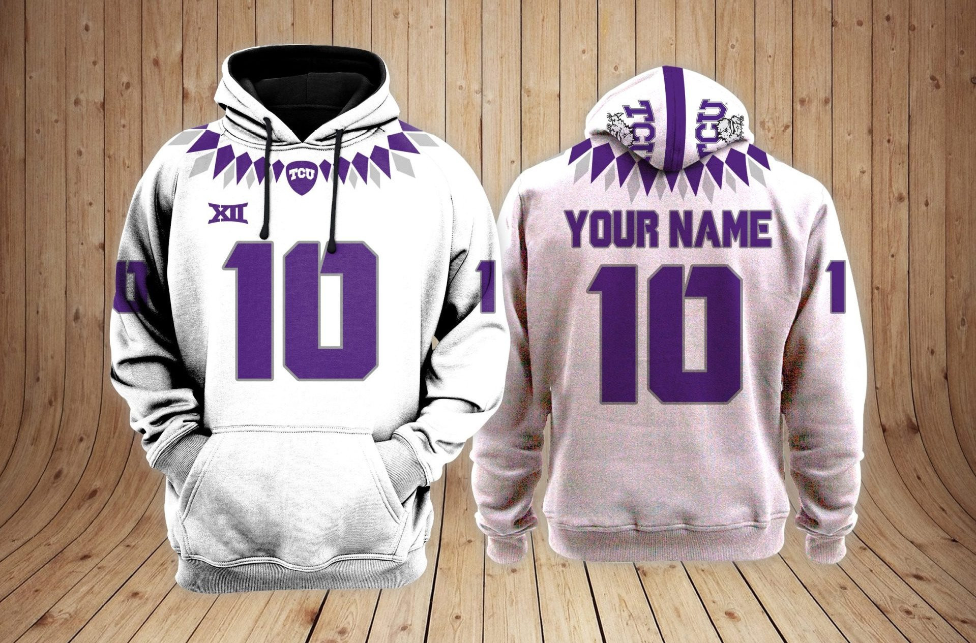 TCU Horned Frogs Football Custom 3D printed Sweatshirt Hoodie Zipped Hoodie