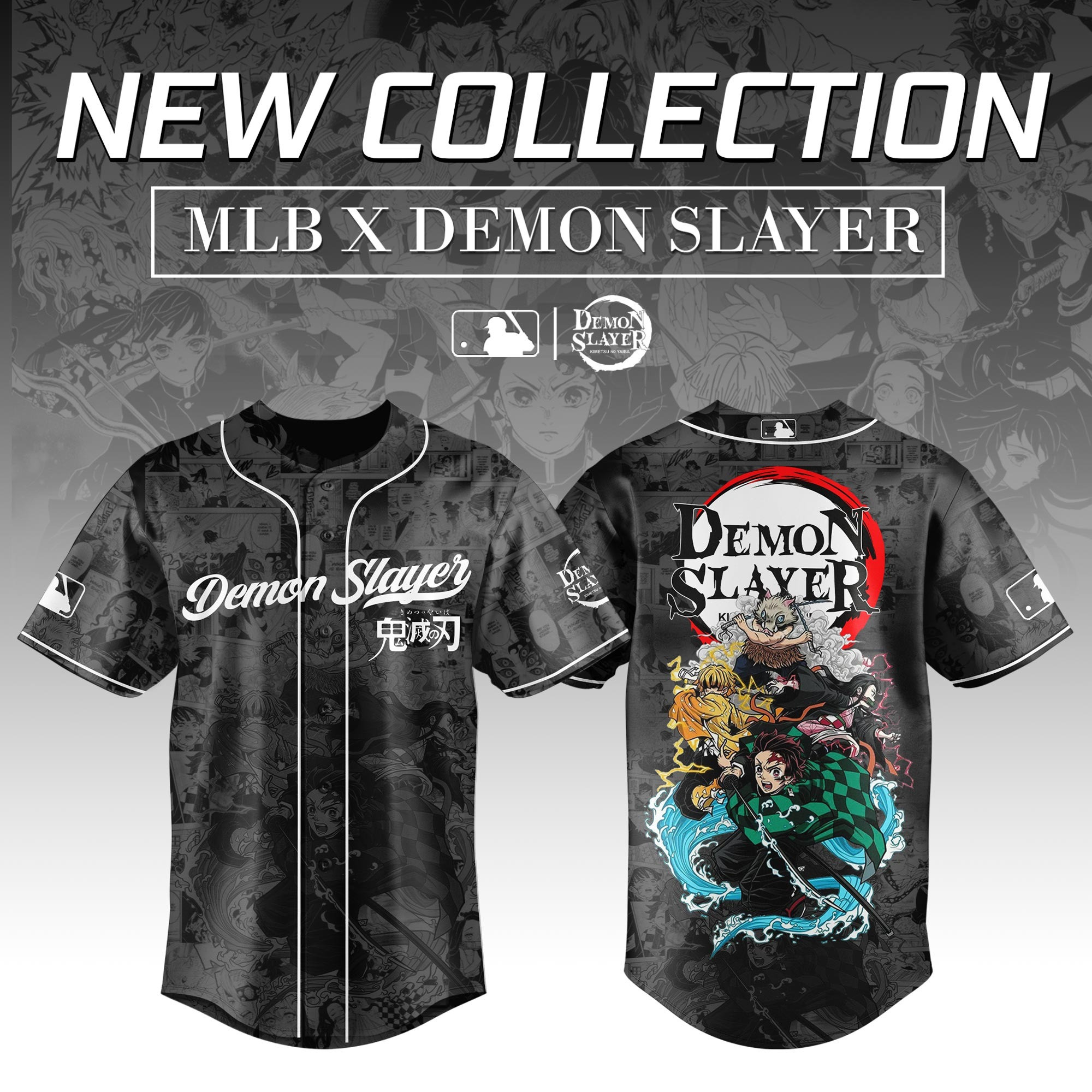 TEAM Demon Slayer x MLB Baseball Jersey Editions  Gift For Anime Lovers