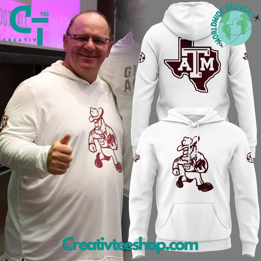 Texas A&M Aggies Coach Mike Elko Gig em Aggies White Hoodie