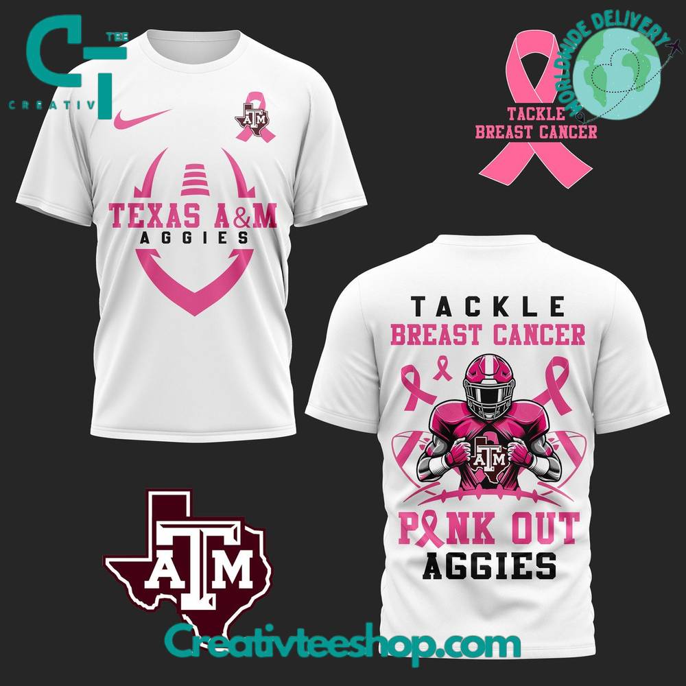Texas A&M Aggies Tackle Breast Cancer Pink Out T-Shirt