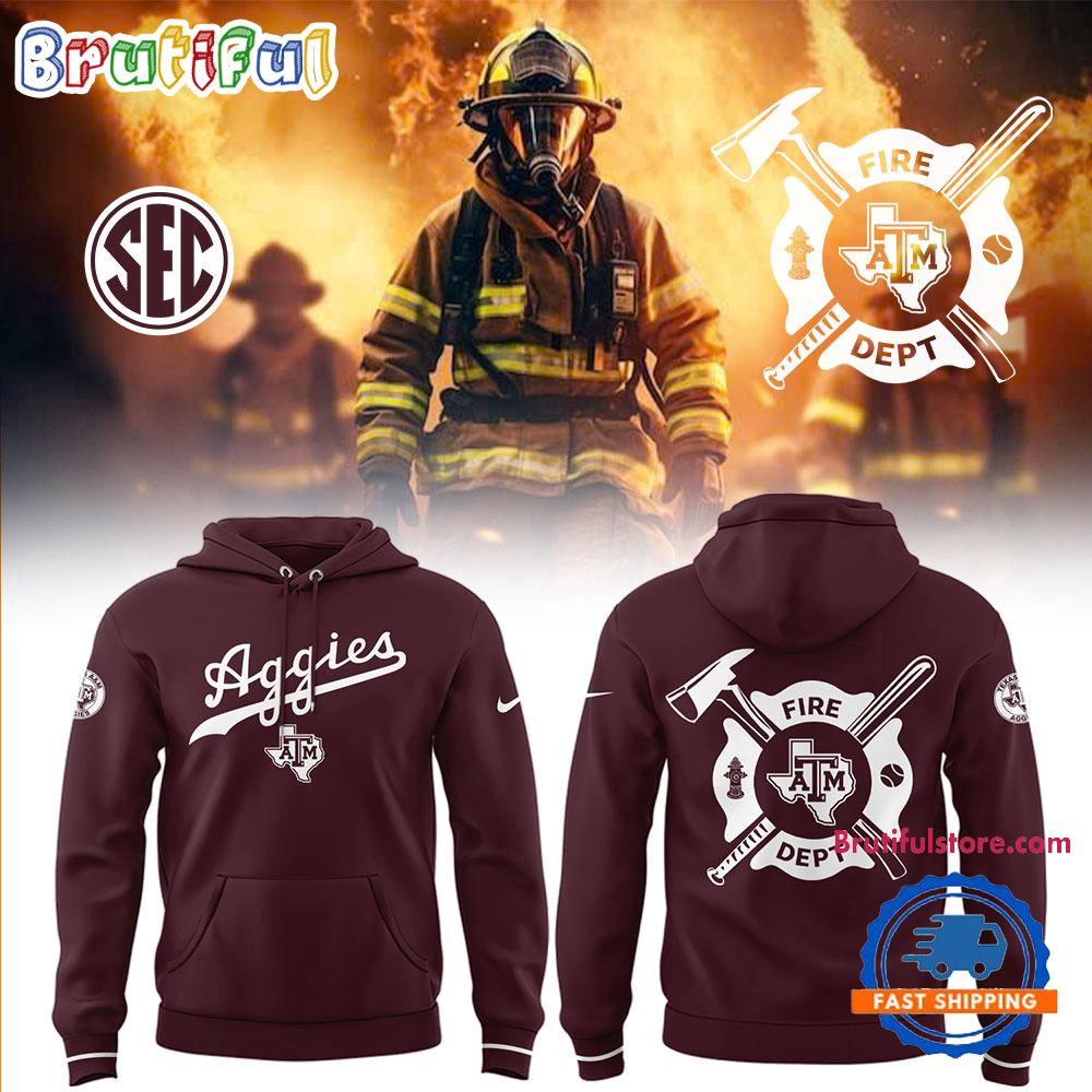 Texas AM Aggies Baseball x Firefighter Appreciation Night 3D All Over Print Hoodie