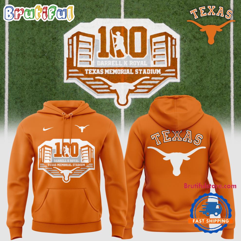 Texas Longhorns Celebrating 100 Years Of Darrell K Royal-Texas Memorial Stadium Hoodie