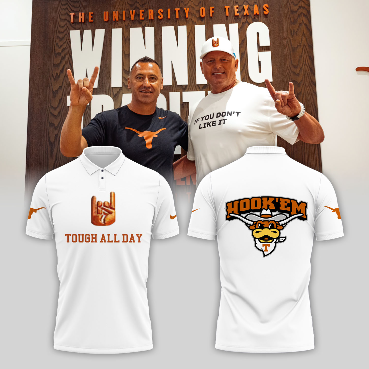 Texas Longhorns Tough All Day Polo Shirt Football Fan Gift Ideas