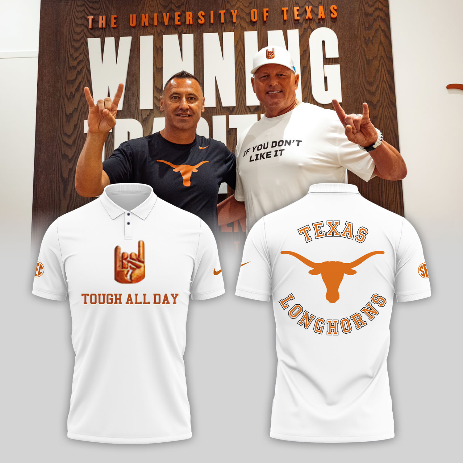 Texas Longhorns Tough All Day Polo Shirt Presents For Football Fans